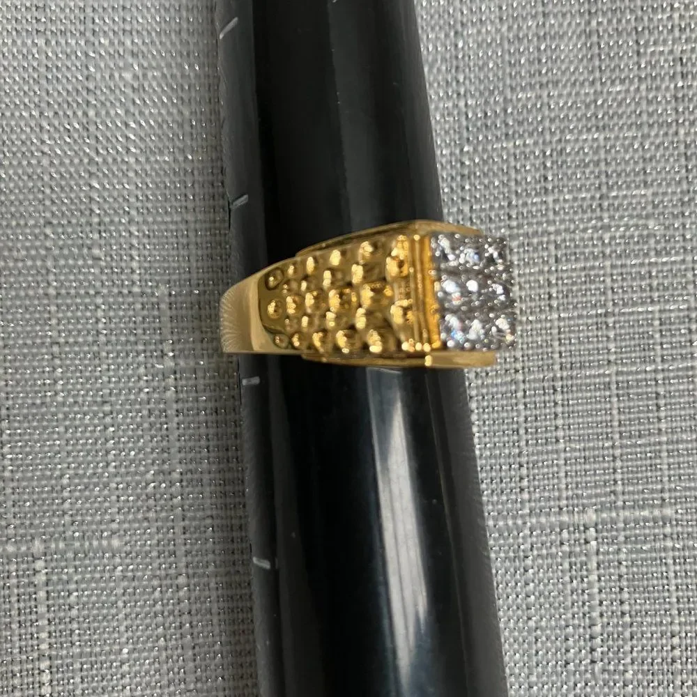 Gold BLING Men's Ring Men's Size 9 NWOT